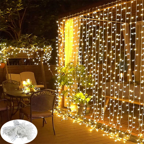 LED Icicle Curtain Lights – 3×3 m 8-Mode Fairy Light Garland | Trendorio Shop